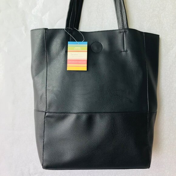 Seven Days Lifestyle and Dreams Large Shoulder bag Vegan Black 11” W x 15” H x 5 - Picture 2 of 7